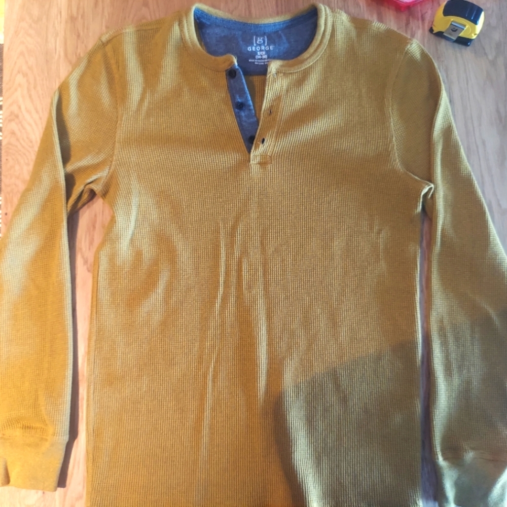 George Waffle Thermal, Mustard, Men's Small